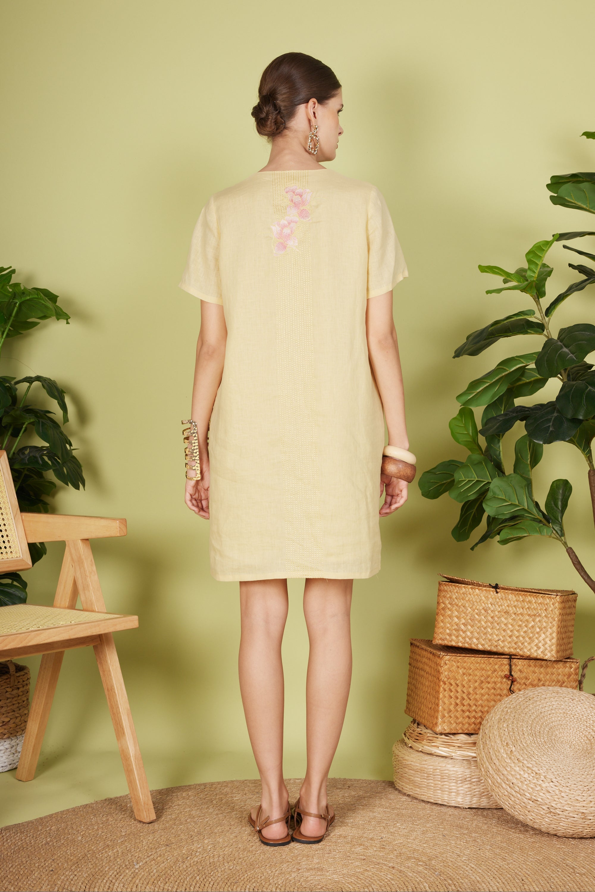 EMBROIDERED MIDI DRESS