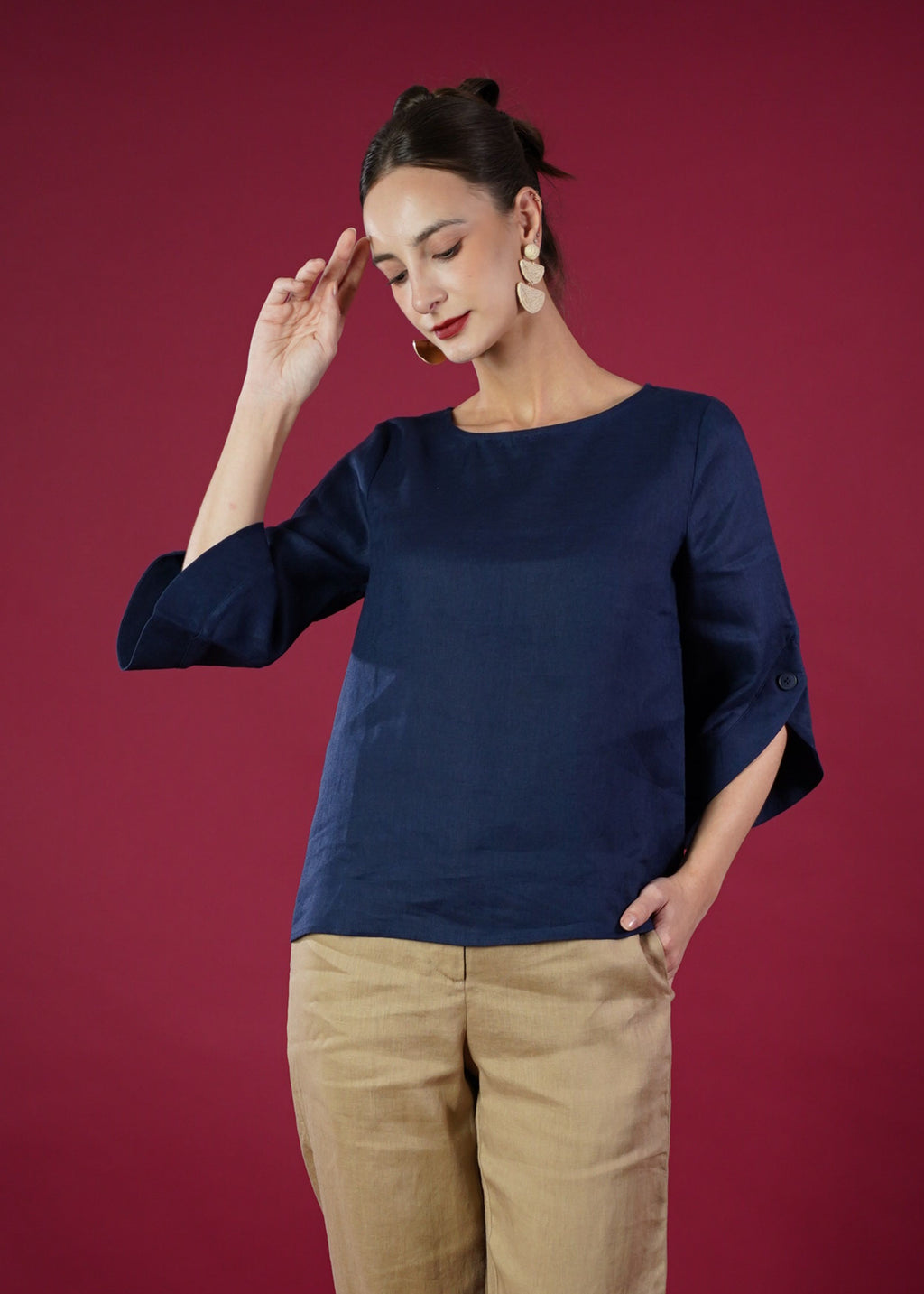 DIANE QUATER SLEEVE TOP
