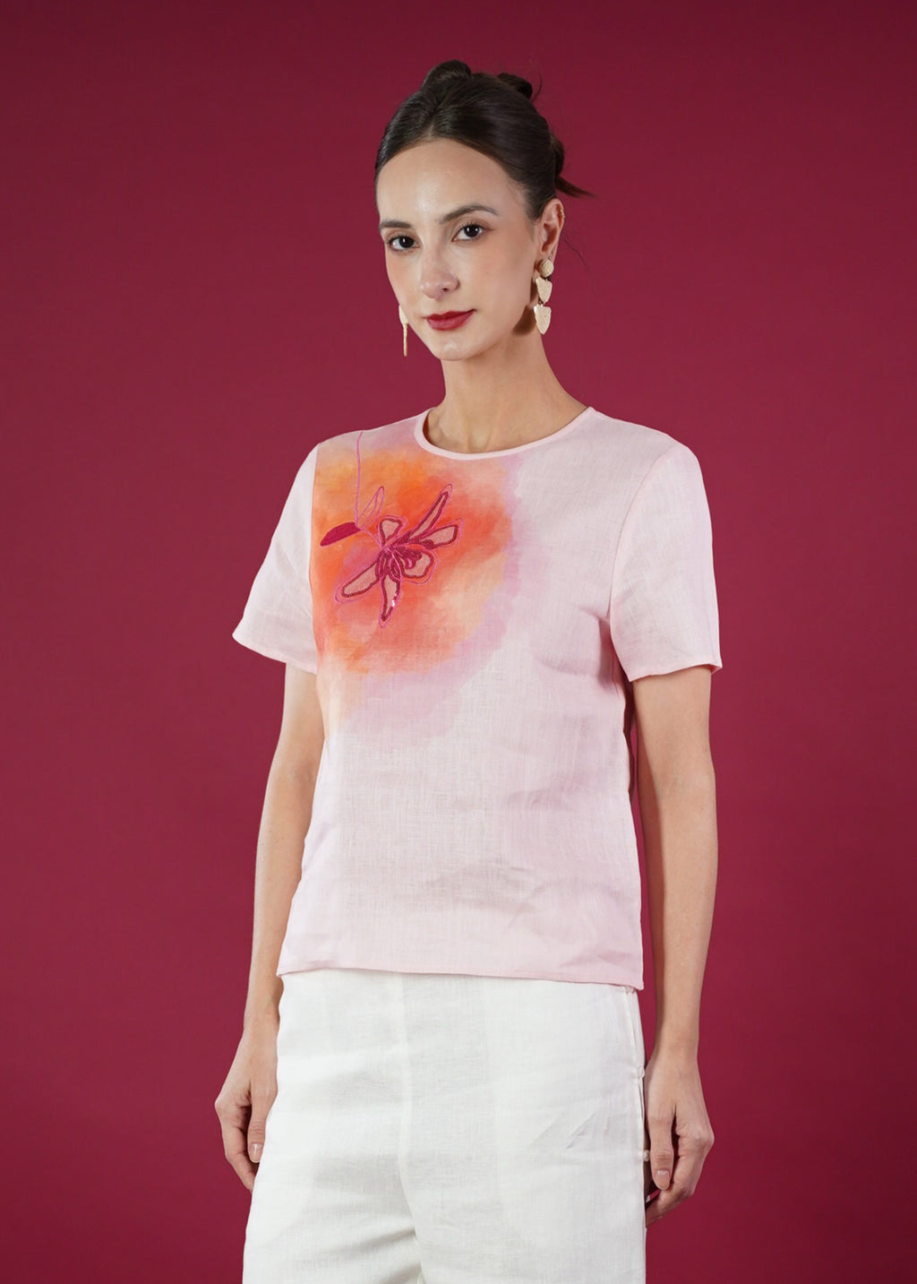 LYDIA SEQUIN SHORT SLEEVE TOP