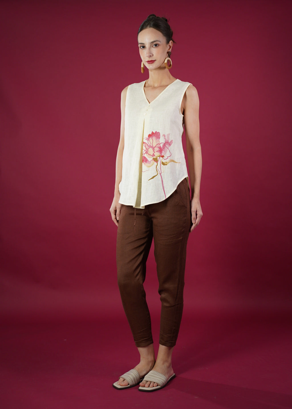 KATE SLEEVELESS PRINTED TOP