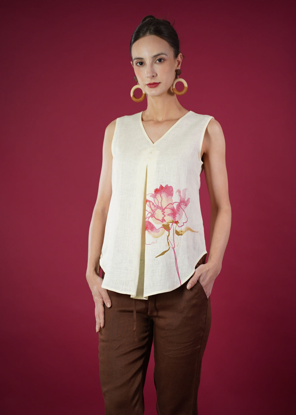 KATE SLEEVELESS PRINTED TOP