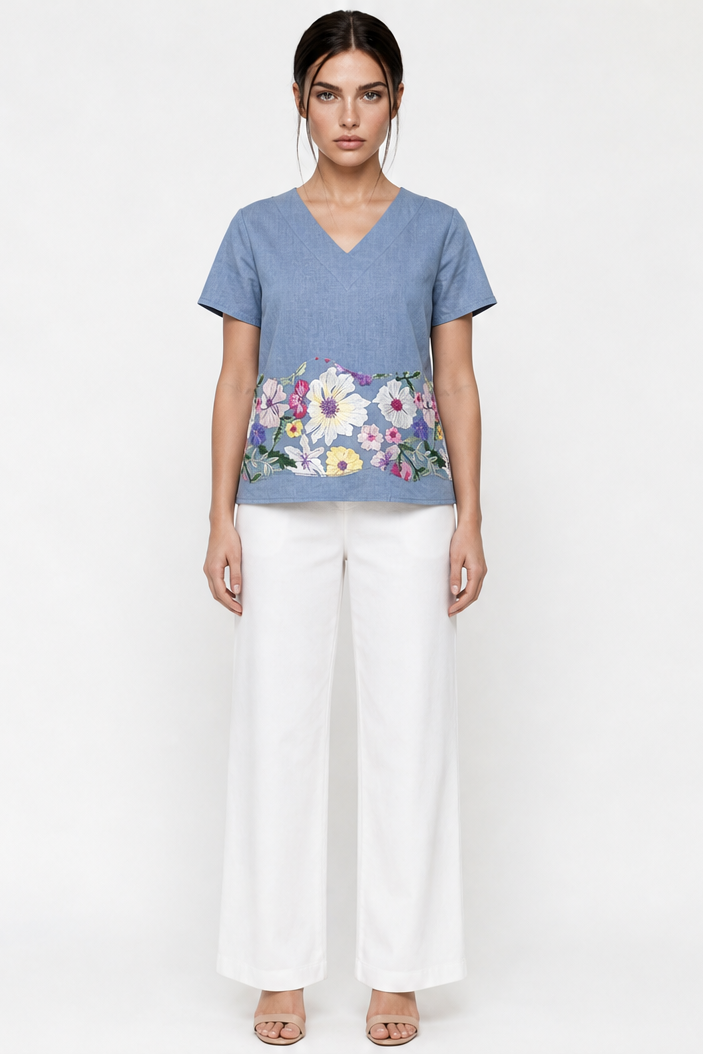 FLORAL PATCHING TOP