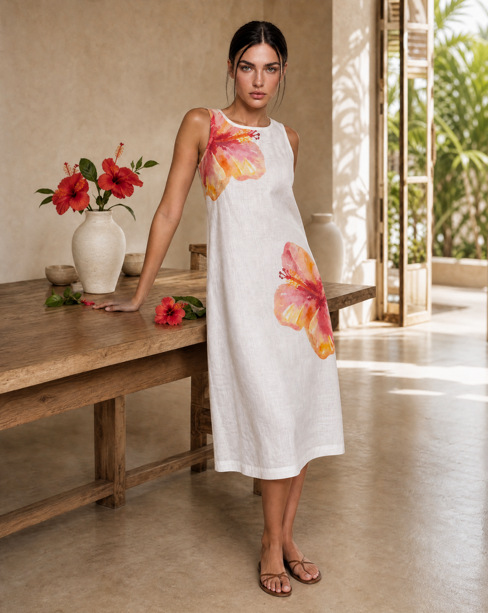 LOLA SLEEVELESS MIDI DRESS