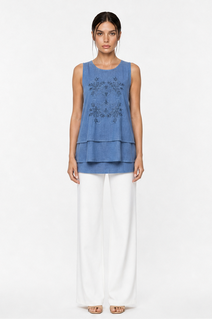 LISBON EMBROIDERED TOP