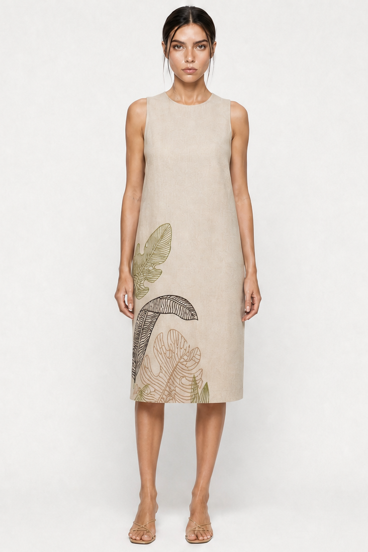 LYDIA EMBROIDERY MIDI DRESS