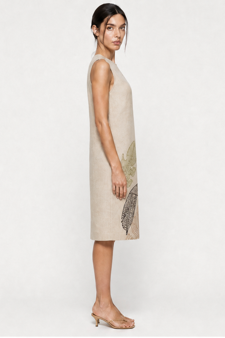 LYDIA EMBROIDERY MIDI DRESS