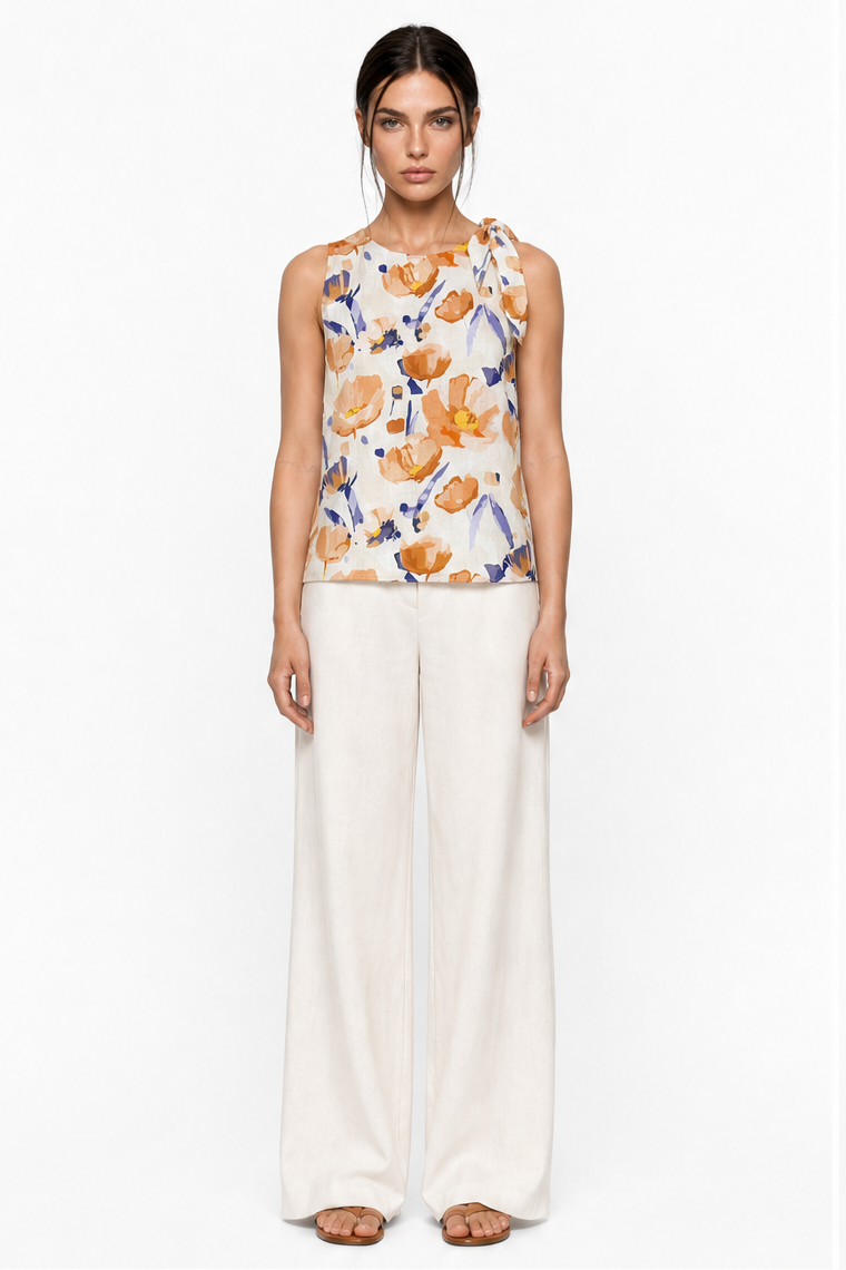 FLORAL PRINTED SLEEVELESS TOP