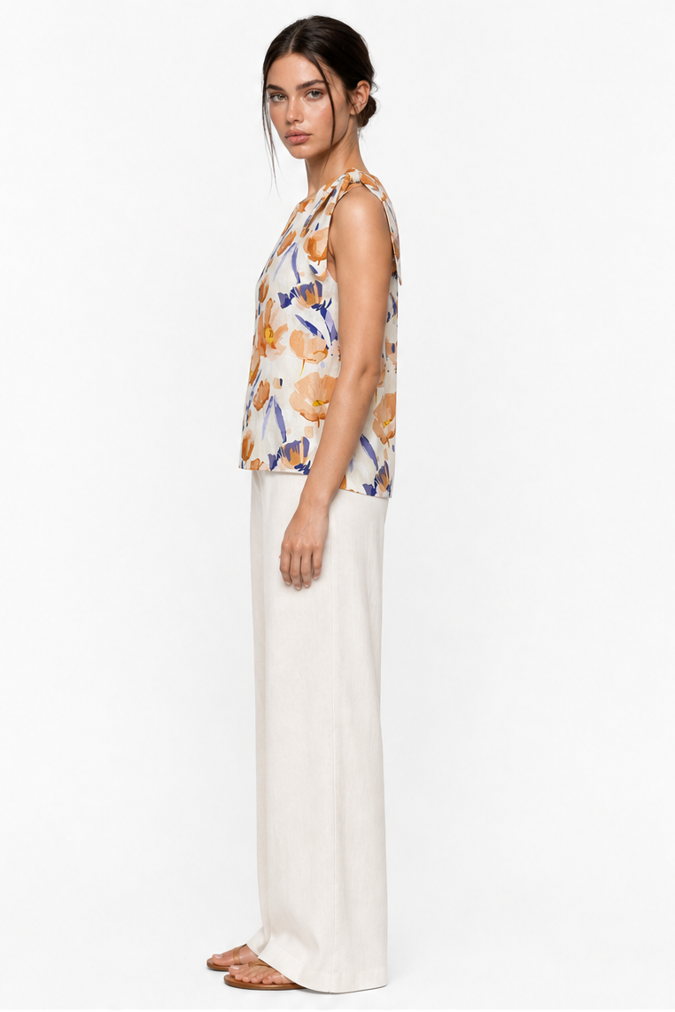 FLORAL PRINTED SLEEVELESS TOP