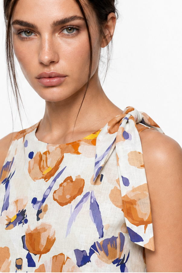 FLORAL PRINTED SLEEVELESS TOP