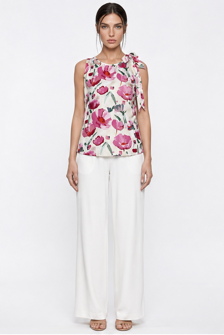 FLORAL PRINTED SLEEVELESS TOP