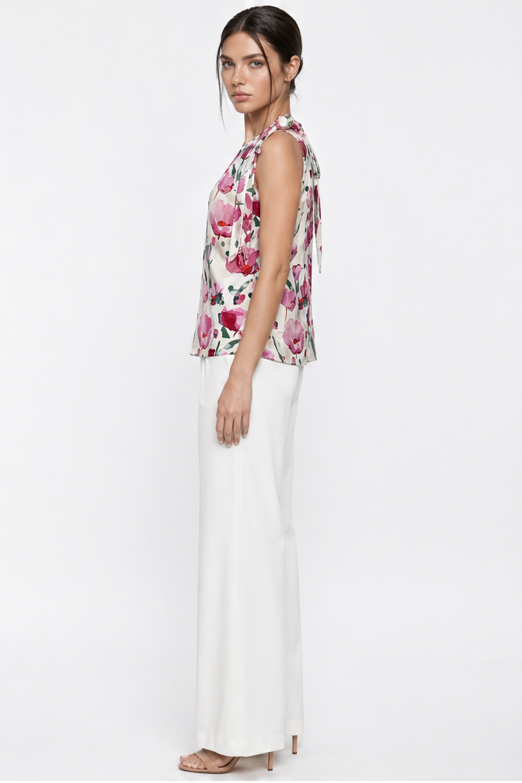FLORAL PRINTED SLEEVELESS TOP