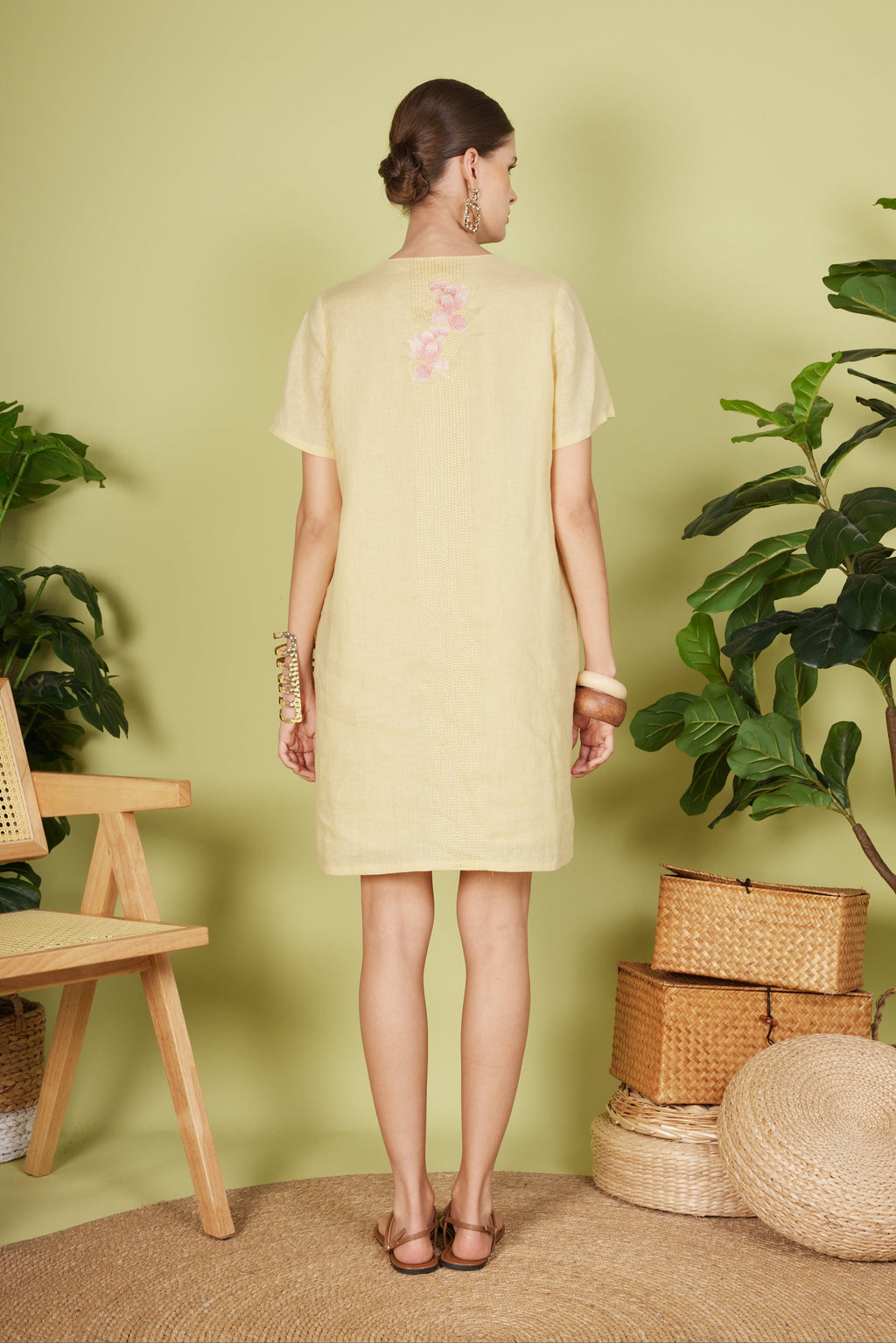 EMBROIDERED MIDI DRESS