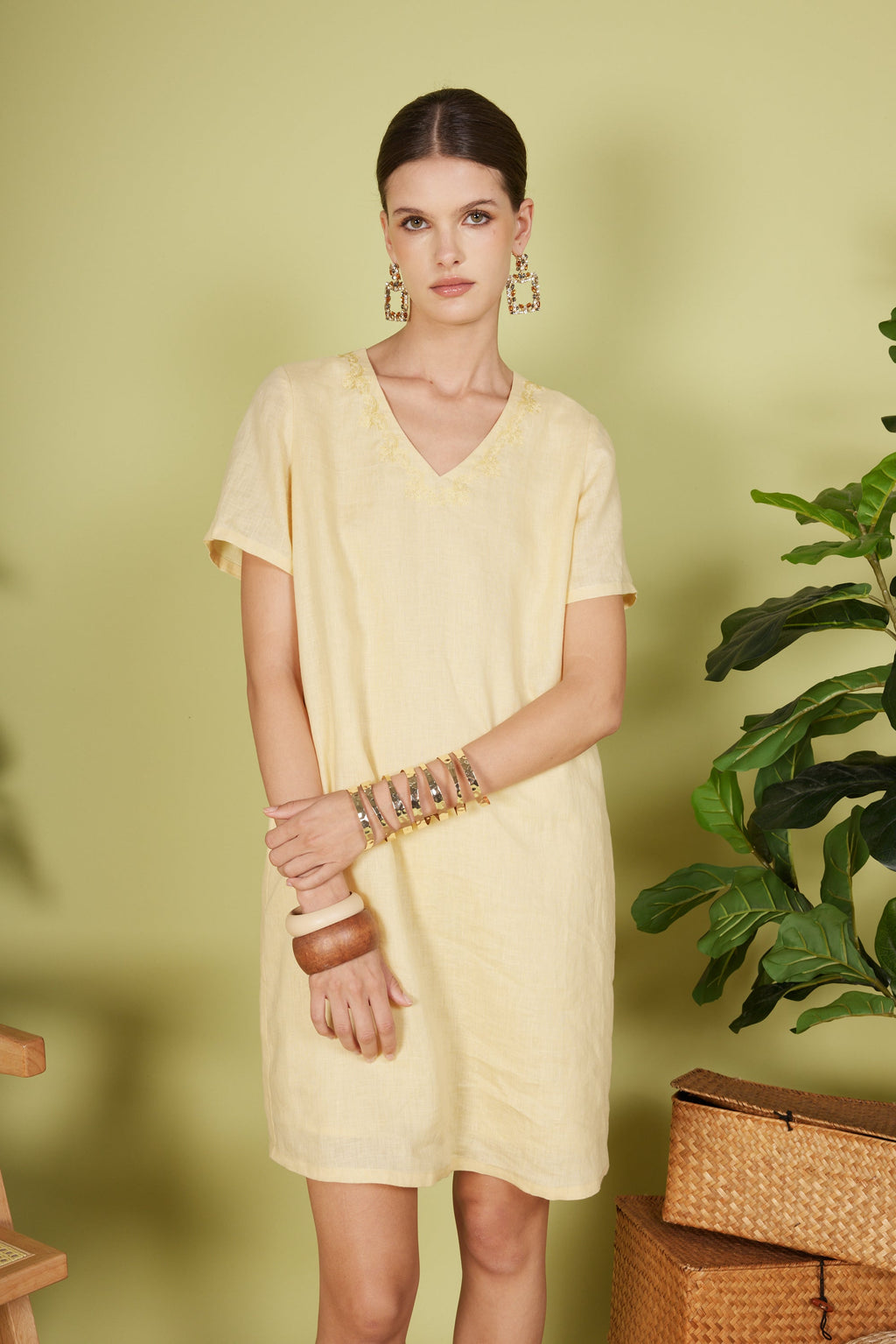 EMBROIDERED MIDI DRESS