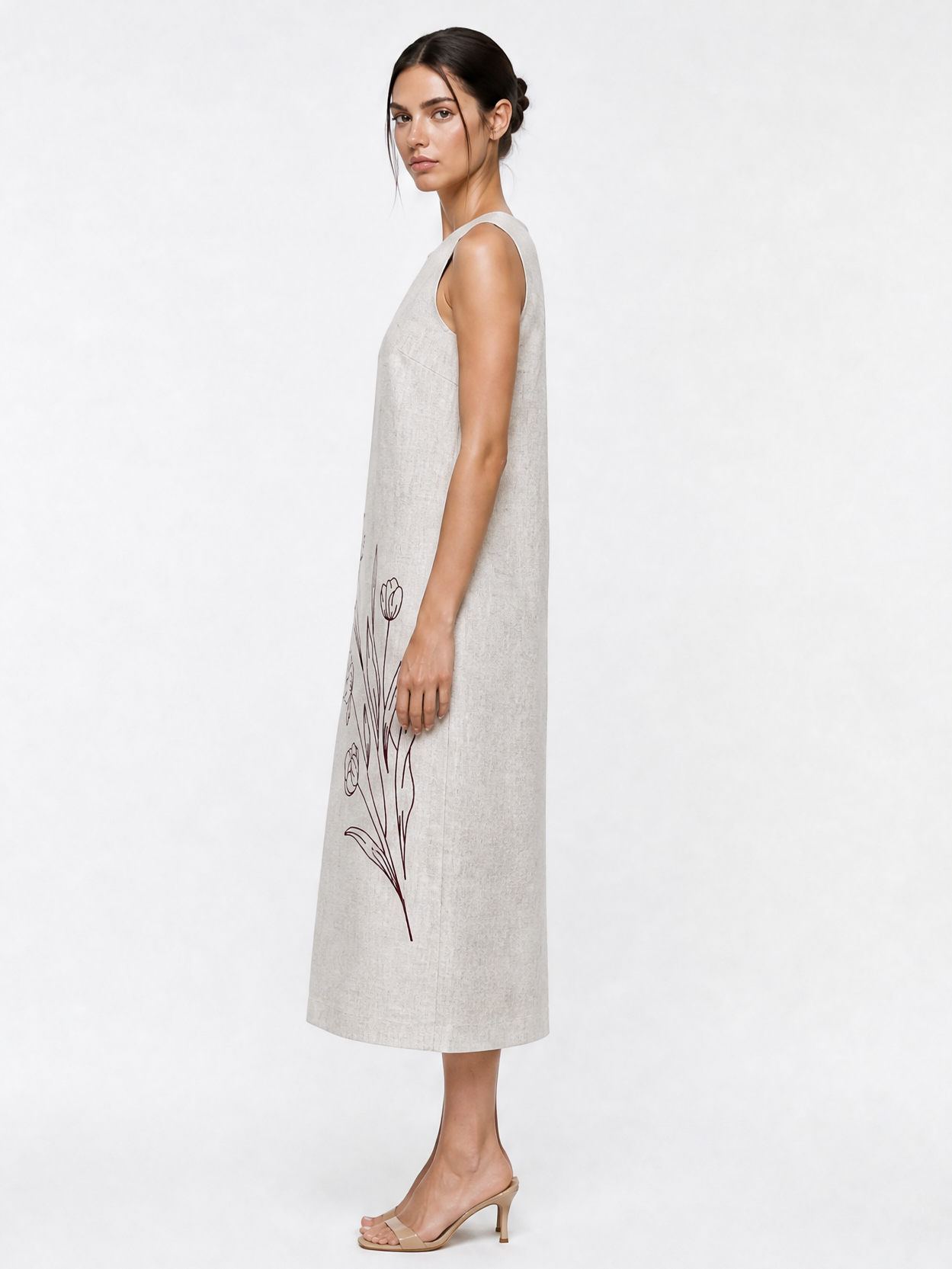 VENICE EMBROIDERED MIDI DRESS
