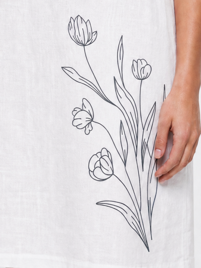VENICE EMBROIDERED MIDI DRESS